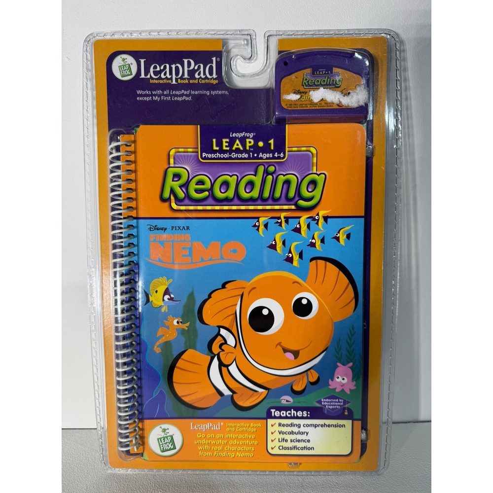 LeapFrog LeapPad Leap 1 Disney Finding Nemo Reading Book and Cartridge 30076 NEW